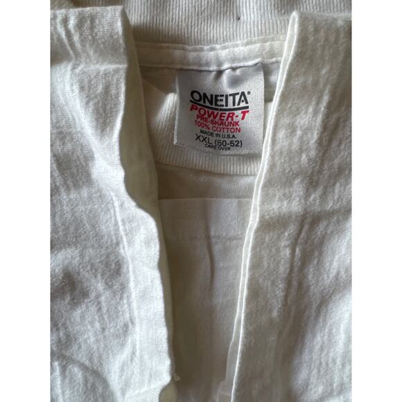 Vintage Just Do Me Neon Puff USA Made Oneita XXL White Single Stitch Parody Tee - Picture 2 of 6